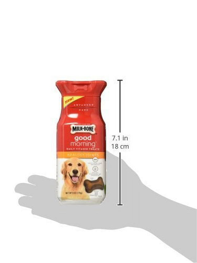 Milk-Bone Good Morning Daily Vitamin Treats 2 Flavor Variety Bundle: (1) Healthy Joints, and (1) Total Wellness, 6 Ounces