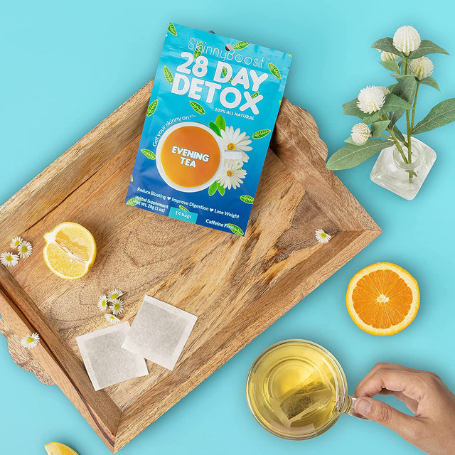 Skinny Boost Evening Detox Tea-14 Tea Bags Total, Supports Detox and Cleanse, Reduce Bloating, 100% All Natural, Vegan, Non GMO