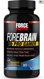 Forebrain Pro Gamer Brain Booster, Gamer Supps to Increase Focus and Awareness, Improve Reaction Time, and Protect Eyes from Blue Light, Gaming Supplement, Nootropic, Force Factor, 80 Capsules