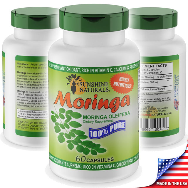 Sunshine Naturals Moringa Oleifera Capsules, 800 Mg, 60 Ct