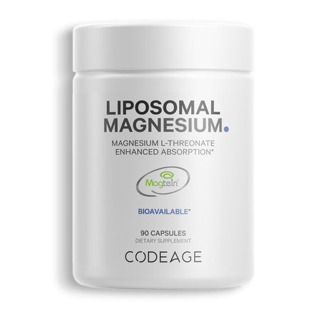 Codeage Liposomal Magnesium L-Threonate Supplement, Magtein Magnesium Threonate Capsules, 90 Ct