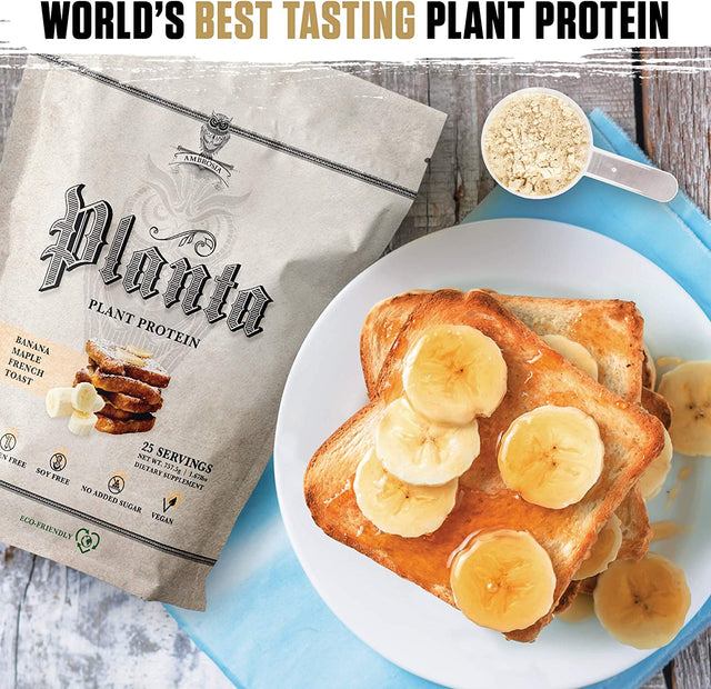 Ambrosia Planta - Premium Organic Plant-Based Protein | Vegan & Keto Friendly | Gourmet Flavors with No Bloating or Stomach Upset | Gluten & Soy Free | No Added Sugar | 25 Servings | Banana Maple