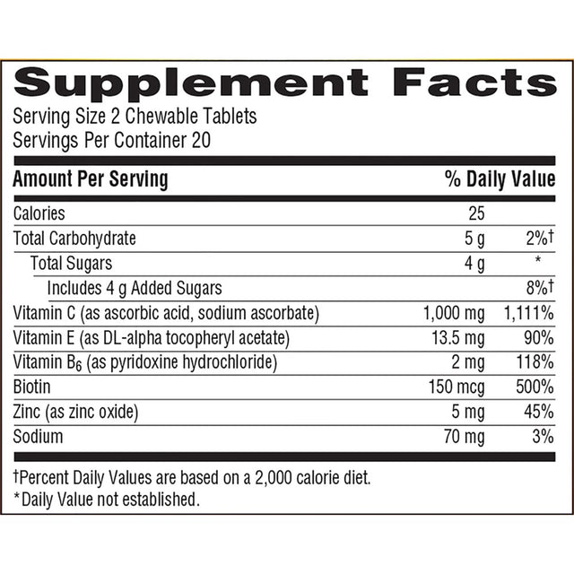 Emergen-C 1000Mg Vitamin C Dietary Supplement Chewables, Orange Blast, 40 Ct