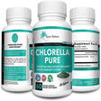 Chlorella Pure Extra Strength Supplement Pure Vegan Powder Capsules, Supports Blood Sugar Levels Blood Pressure and Liver Function in the Normal Range, Antibiotic and Gluten Free, Non-Gmo-Made in USA