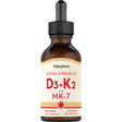 Vitamin D3 K2 Drops | 2 Fl Oz | with MK-7 | Vegetarian | by Piping Rock