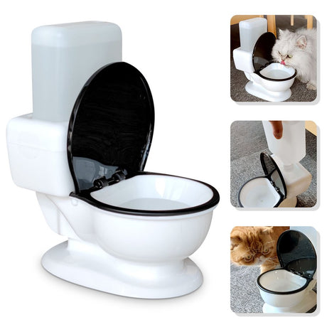 Black and Friday Deals Blueek Pet Water Dispenser Automatic Watering Station for Dogs and Cats Funny Toilet-Shaped Pet Drinking Bowl