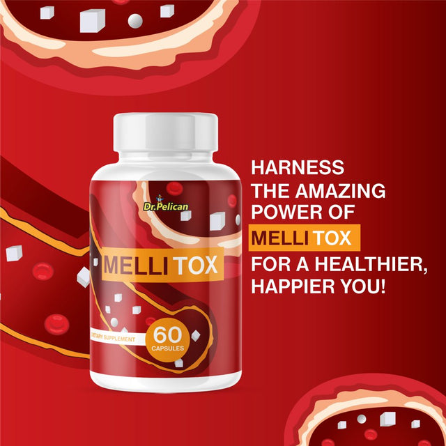 Mellitox- Blood Sugar/Energy/Cardiovascular Support- 2 Bottles- 120 Capsules- Dr. Pelican