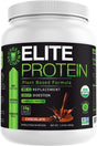 Elite Protein - Organic Pea and Hemp Protein Plant-Based Vegan Protein Powder, 25G High Protein, Non-Gmo, Dairy/Gluten Free, Low Carb/Low Fat – Chocolate (14 Servings)