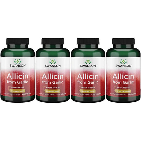 Swanson Allicin from Garlic 12 Mg 100 Tabs 4 Pack