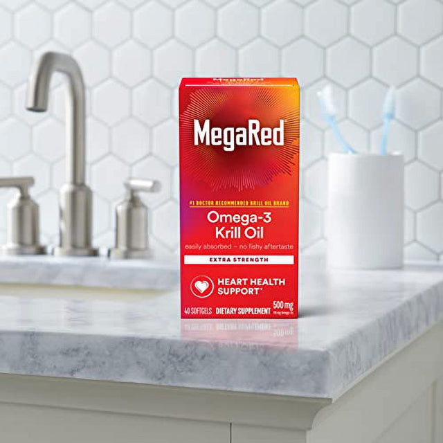 Megared Advanced 4 in 1 Omega-3 Fish Oil & Krill Oil Softgels, 500 Mg, 40 Ct, 2 Pack