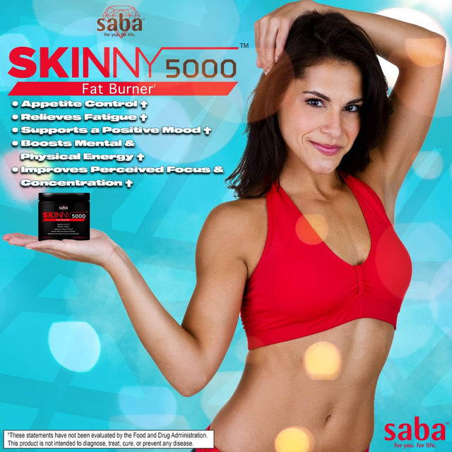 Saba Skinny 5000 -Fat Loss -Weight Loss-Appetite Control -Mild Jitter-Free Energy- Focus -60 Capsules