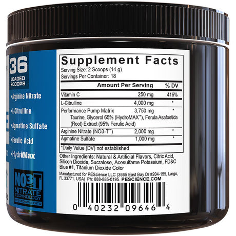 High Volume Supreme Nitric Oxide Matrix Caffeine-Free Pre-Workout - Blue Frost (8.9 Oz / 18 Servings)