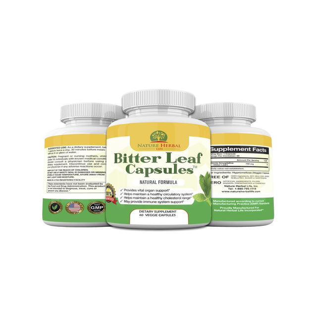 Bitter Leaf Capsule Antioxidant. Immune Booster. Vitamin C. Blood Sugar & Heart Health Support Supplement.