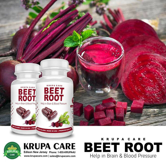 Beet Root Capsules 90, 500Mg Helps in Brain,Muscle & Heart Health