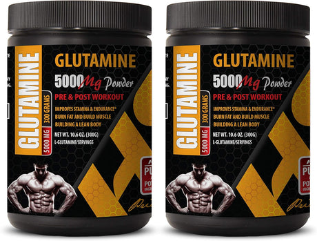 Pre Workout for Women Weight Loss - GLUTAMINE Powder 5000MG - PRE and Post Workout - Glutamin Posr Workout Supplement Powder - 2 Cans 600 Grams