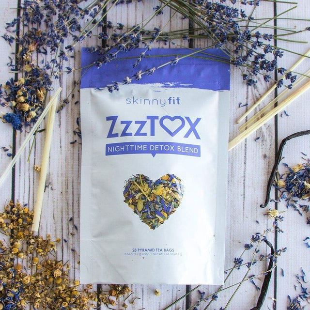 Skinnyfit Zzztox Nighttime Detox Tea: Caffeine-Free, All-Natural, Laxative-Free, Chamomile, Lavender, Vegan, Supports Weight Loss, Helps Fight Toxins, Restful Sleep, Non-Gmo, 28 Servings