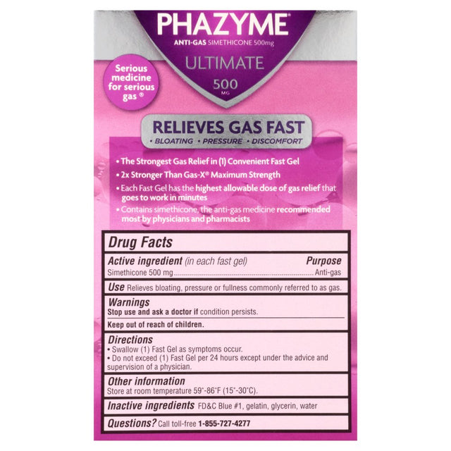 Phazyme Ultimate Gas & Bloating Relief, Works in Minutes, 20 Fast Gels