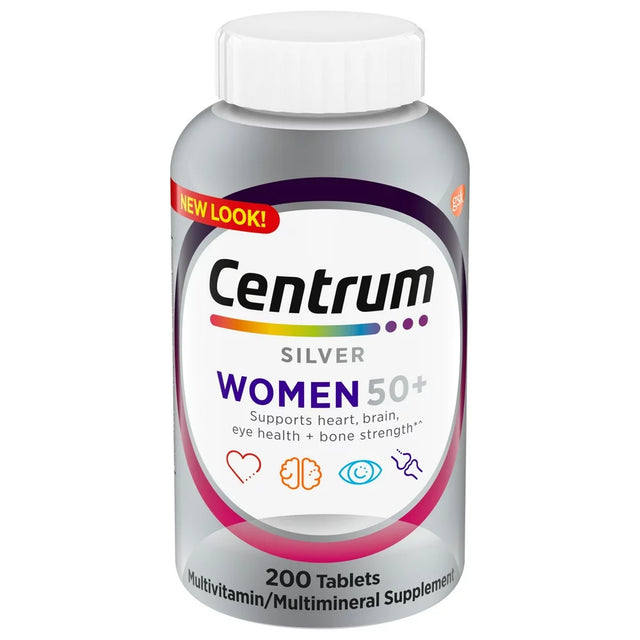 Centrum Silver Womens 50 plus Vitamins, Multivitamin Supplement, 200 Count