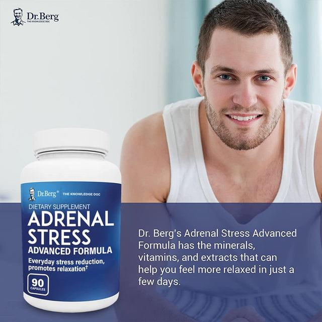 Dr. Berg’S Adrenal Stress Advanced Formula - Mood & Anxiety Support W/ Ashwagandha Extract 90 Capsules