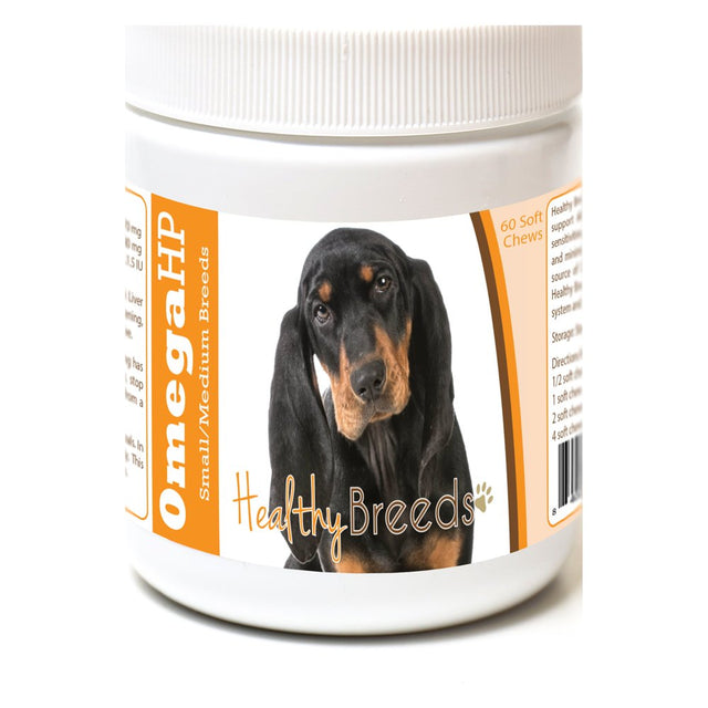 Healthy Breeds Black and Tan Coonhound Omega HP Fatty Acid Skin and Coat Support Soft Chews