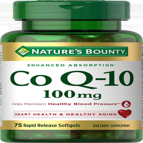 Nature'S Bounty Coq10 100 Mg Rapid Release Softgels for Heart Health Support, 75 Ct