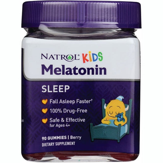 Natrol Kids Melatonin 1Mg, Dietary Supplement for Restful Sleep, 90 Berry-Flavored Gummies, 90 Day Supply