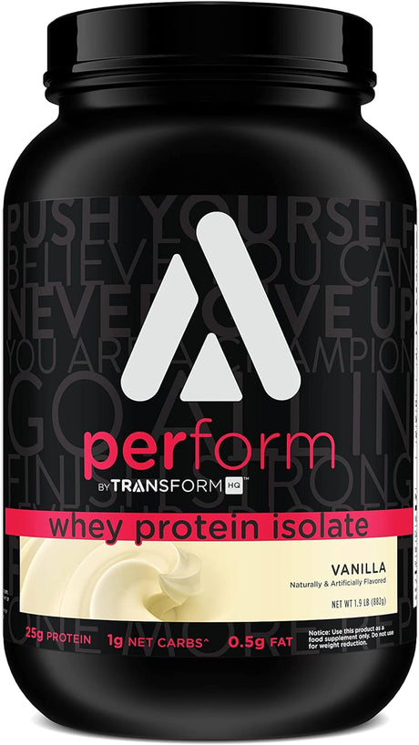 Transformhq Whey Protein Isolate 28 Servings (Vanilla) - Perform - Gluten Free, Non-Gmo