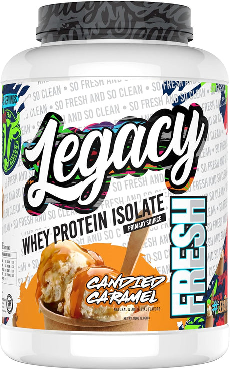 Fresh Whey Protein Candied Caramel 5Lb | 26G Pasture Fed Premium Whey Protein | High Protein + Amino Acids | Muscle Building + Recovery