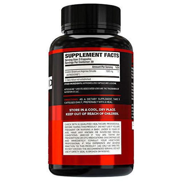 L Arginine (Patented Nitrosigine) 1500Mg - Patented Bonded L-Arginine Silicate Nitric Oxide (NO) Booster Pre Workout Supplement for Muscle Growth, Pumps, Vascularity, Energy - 90 Veggie Pills