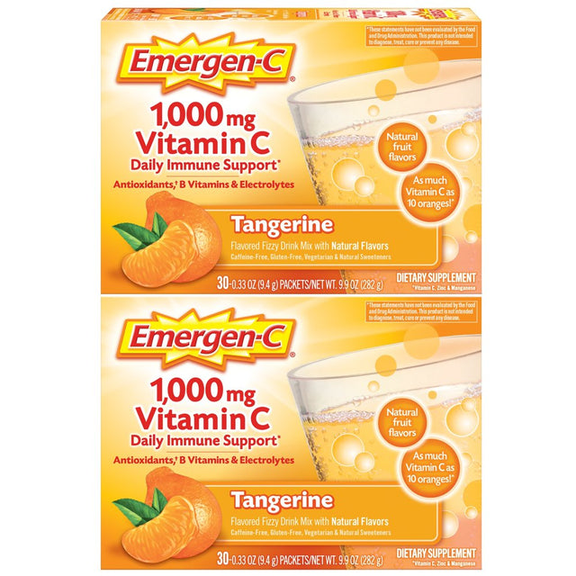 Emergen-C Vitamin C Supplement Powder for Immune Support, Tangerine, 60 Ct