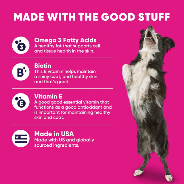 Goodgood Dog Supplement to Support Healthy Dogs, Skin + Coat, 90 Natural Flavor Chews