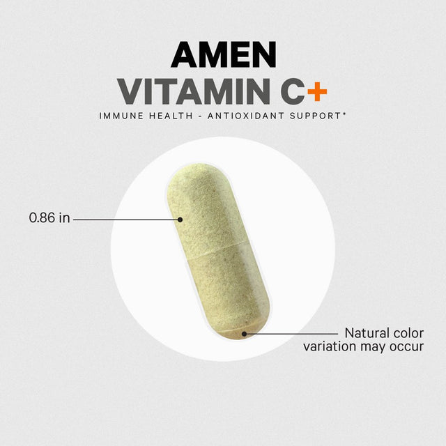 Amen Vitamin C +, 1285Mg Vitamin C per Serving, 2-Month Supply, Citrus Bioflavonoids Fruits, 120 Ct