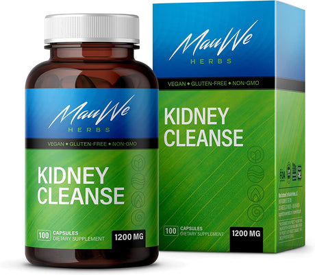 MAUWE HERBS Kidney Cleanse Supplement - Organic Herbal Formula Cranberry Extract, Cleavers Herb, Horsetail, Stinging Nettle Root, Astragalus, Juniper Berry, Buchu Leaf, Immune Support - 100 Capsules