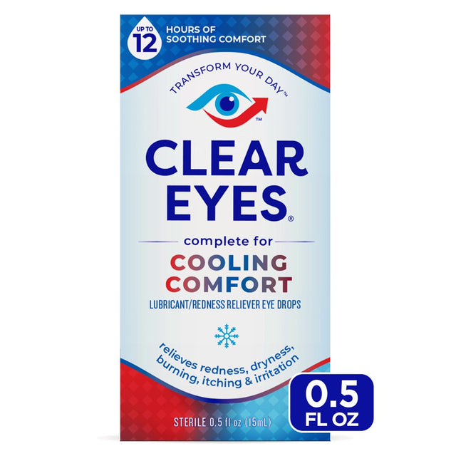 Clear Eyes Cooling Comfort Relief Lubricant Eye Drops, 0.5 Fl Oz