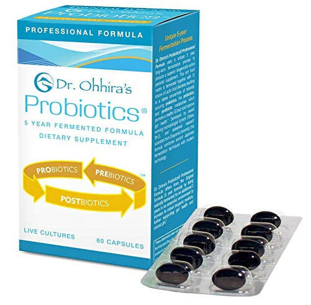 Dr. Ohhira’S Probiotics Professional Formula with 5 Year Fermented Prebiotics, Live Active Probiotics and the Only Product with Postbiotic Metabolites, 60 Capsules