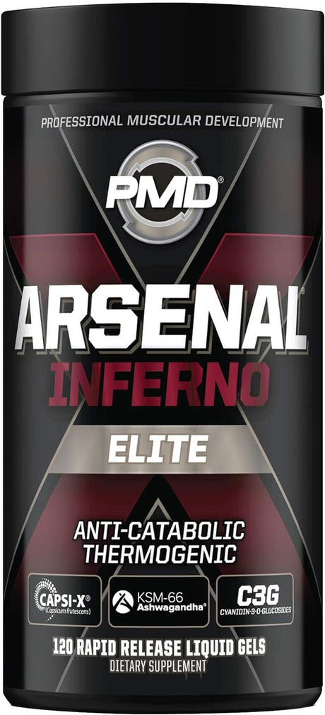 PMD Sports Arsenal X Inferno Superior Fast-Acting Liquid Gel Thermogenic Fat Burner (120 Liquid Gels) Sports BCAA for Recovery and Performance- Fun on the Beach (30 Servings)