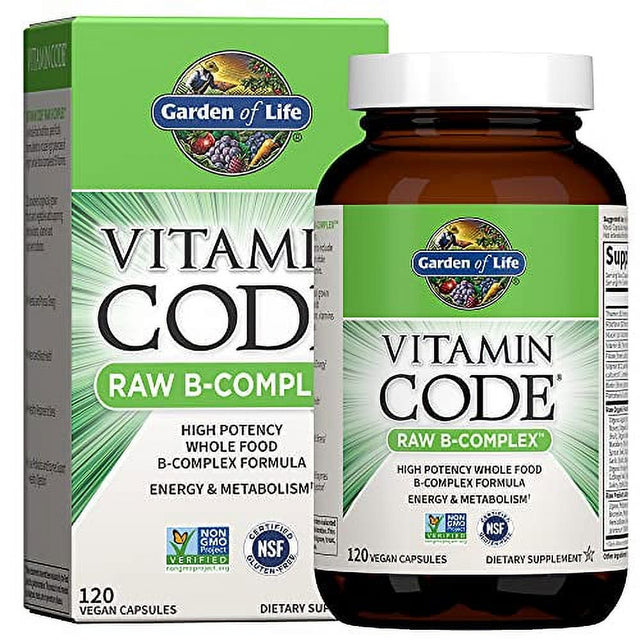 Garden of Life Vitamin B Complex - Vitamin Code Raw B Vitamin Whole Food Supplement, Vegan, 120 Capsules 120 Count