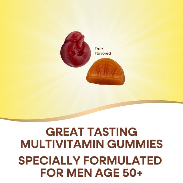 Nature'S Way Alive! Men'S 50+ Gummy Multivitamins, B-Vitamins, Fruit Flavored, 60 Count