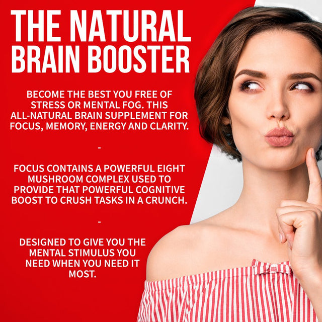 Focus 8 Mushroom Supplement by Gobiotix | Brain Booster | Immune System Support