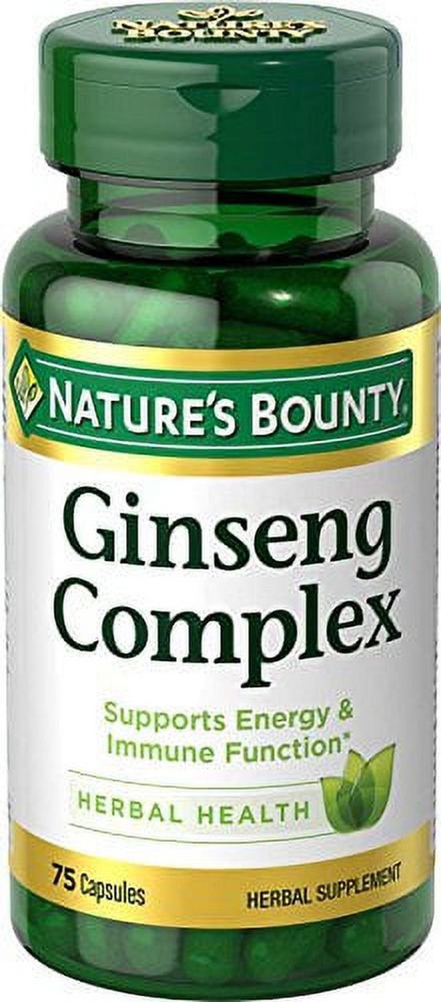 Ginseng by Nature'S Bounty, Ginseng Complex Capsules Supports Vitality & Immune Function, 75 Capsules