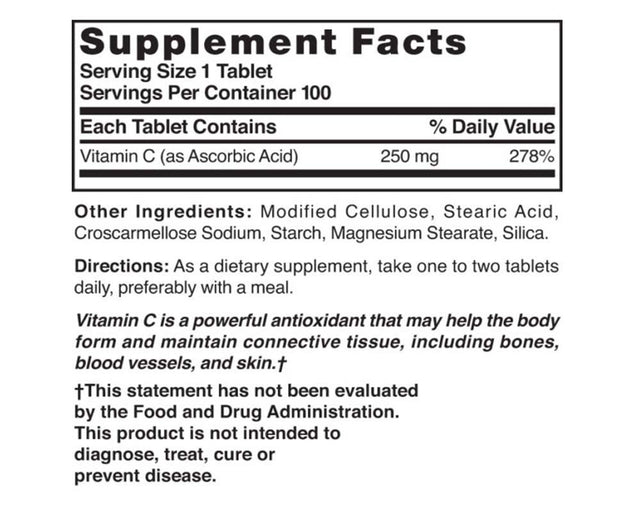 Nature'S Blend Vitamin C Tablets, 250 Mg, 100 Count