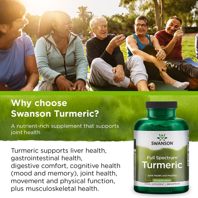 Swanson Turmeric Root Capsules, 720 Mg, 240 Count