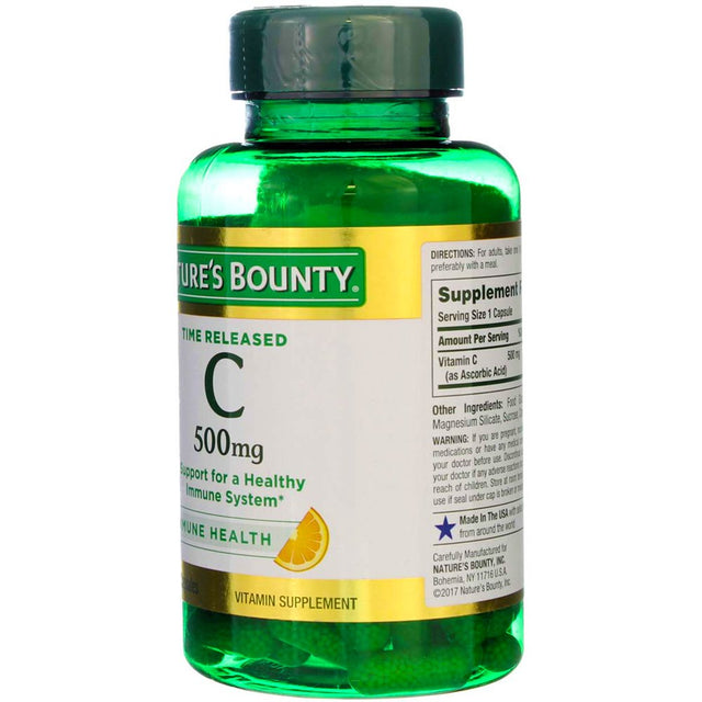 Nature'S Bounty Vitamin C 500 Mg Capsules Time Released 100 Capsules (Pack of 2)