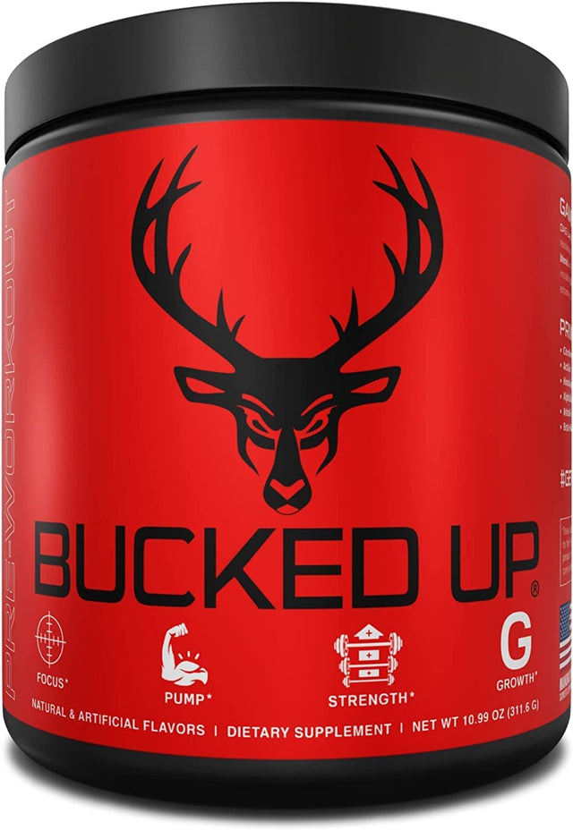 Bucked up Pre Workout 6 Grams Citrulline, 2 Grams Beta Alanine, and 3 Other Registered Trademarked Ingredients (Blue Raz)