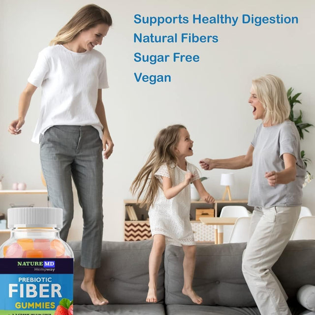 Fiber Gummies for Digestive Health & Daily Weight Support | Sugar Free | Prebiotic Natural Fibers | Delicious Natural Fruit Taste | Keto Friendly | Gluten Free, Vegan, Non-Gmo | 60 Count