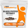 Bulksupplements.Com Black Pepper Extract (95% Piperine) Anti-Inflammatory Supplements Joint and Knee Supplements (250 Grams - 8.8 Oz - 12500 Servings)