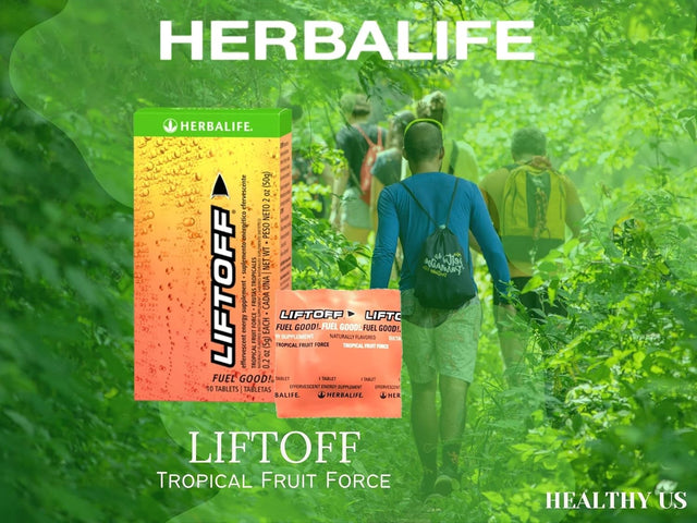 Herbalife LIFTOFF Energy Tablets - Tropical Fruit Force, Naturally Flavored, Instant Energy Drink Tablets for Natural Boost of Energy, Clears Minds, On-The-Go, 60 Tablets (Pack of 1)