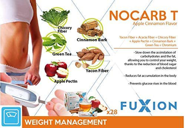 Nocarb T by Fuxion 28 Sticks - Block & Reduce Absorption of Sugar,Drink before Rich Dinner,Keep Carbs under Control,Bonus 3 Sachets of Thermo Keto to Gernerate Ketones from Fat & Supply the Brain