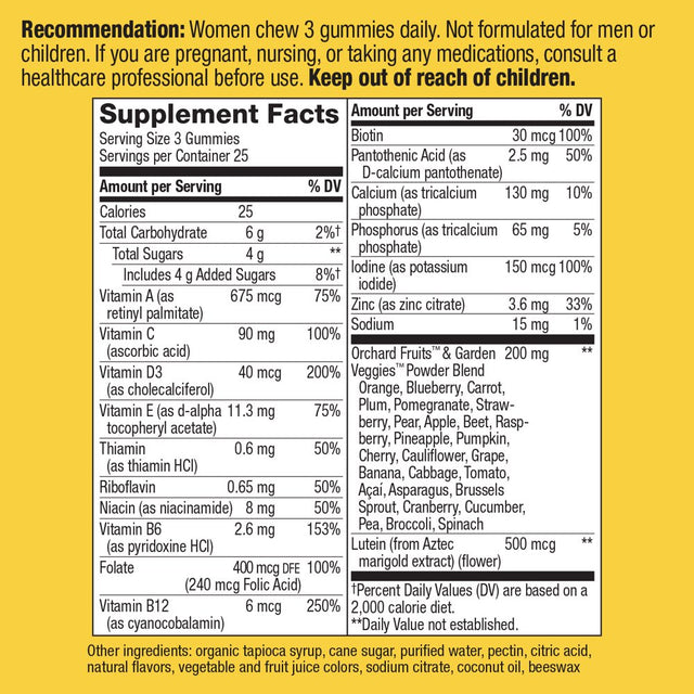 Nature’S Way Alive! Women’S 50+ Premium Gummies Multivitamin, 16 Vitamins and Minerals, Grape and Cherry Flavored Gummies, 75 Gummies