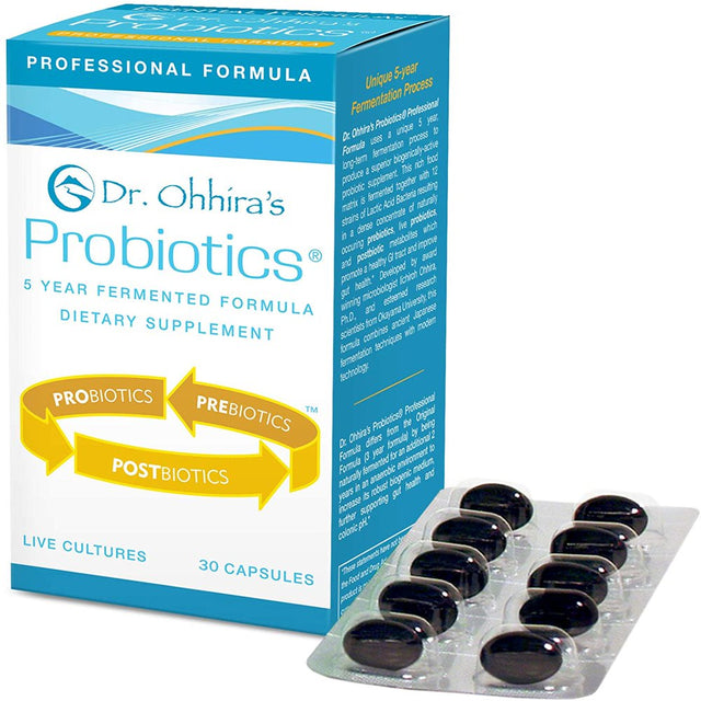 Dr. Ohhira’S Probiotics Professional Formula with 5 Year Fermented Prebiotics, Live Active Probiotics and the Only Product with Postbiotic Metabolites, 30 Capsules